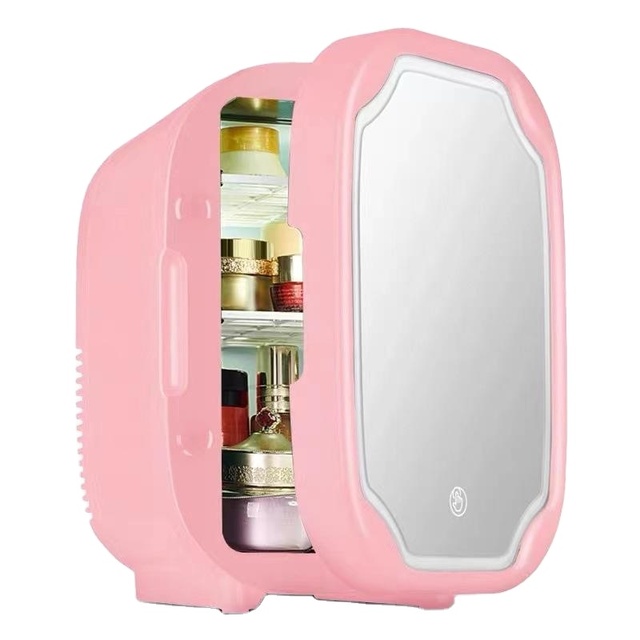 Makeup Beauty Cosmetic Fridge with Mirror Beauty Fridge Heating Portable Fridge Freezer New Arrival6- 9L