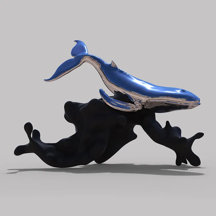 Afrikaanse Beeldhouwkunst Life Size Whale Resin Statue Custom Fiberglass Whale Sculpture