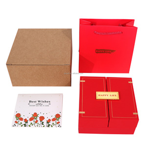 Scatola Regalo Portatile Impermeabile a Doppia Porta con Stampa in Oro 'La Felicità Viene Sempre in Coppia' per Collana e Anello, Ideale per San Valentino - Product Image 5