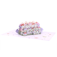 Cartes de vœux artificielles pop-up 3D pour fête des mères avec bouquet de fleurs d'œillets et impression offset pour maman