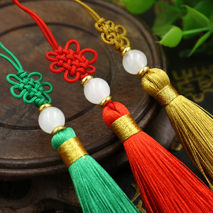 Marcapáginas con Borla de Nudo Chino, Nylon de Colores Mixtos, Estilo Antiguo, Tejido Decorativo - Product Image 2