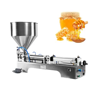 Customized semi automatic filling machine with hopper manual paste honey cream dispenser machines for small business
