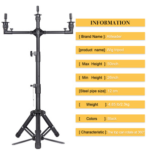 Trépied réglable à 3 supports pour tête de mannequin <span class=keywords><strong>perruque</strong></span> avec pédale, livraison rapide locale aux États-Unis, idéal pour la fabrication de perruques - Product Image 4