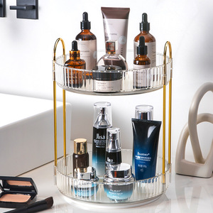 Organizador de maquillaje de belleza cosmética, caja de almacenamiento de cosméticos, estante de almacenamiento giratorio, organizador de tocador transparente - Product Image 2