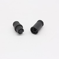 Connecteur mâle M12 5 broches étanche IP67, boîtier en laiton et nylon, 10A, 500V, noir