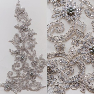 Fleur à paillettes super scintillante écologique 40*14cm pour robe de soirée, décoration de vêtements, motif animal en maille - Product Image 5