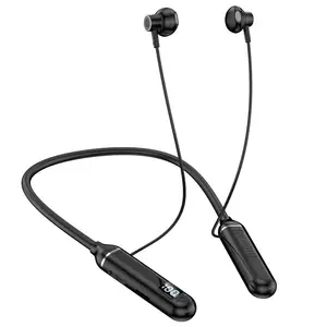 Hurdler headset bluetooth nirkabel, headset halterneck stereo gerakan semi-in-ear kapasitas besar dengan fungsi tampilan digital