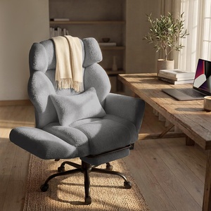 Silla Ejecutiva Ergonómica Giratoria de Terciopelo Teddy Alemán para Oficina, <span class=keywords><strong>Barber</strong></span>ía y Mascotas, Ideal para Mujeres - Product Image 3