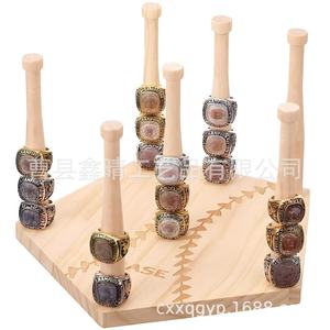 Wooden Champion Ring Display Rack Rectangle Freestanding Multipurpose <b>Home</b> Use Stackable Storage Stand - Product Image 5