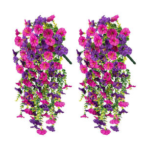 Künstliche künstliche hängende Blumen Pflanzen für Outdoor Seide <span class=keywords><strong>Morning</strong></span> <span class=keywords><strong>Glory</strong></span> mit Eukalyptus UV-beständigen realistischen Weinreben Dekorationen - Product Image 1