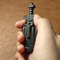 Sword Fidget Slider EDC Jouet de bureau anti-stress pour adultes et hommes, en métal noir, fabriqué en Chine