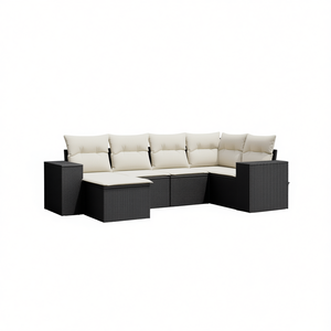 Conjunto de Sofás Modulares de Jardín en Ratán PE Negro, Muebles Elegantes para Exteriores con Cojines de Espuma de Alta Densidad - Product Image 1