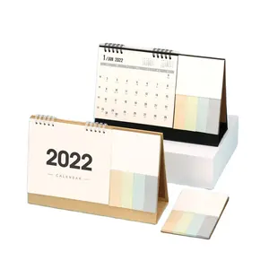 Calendrier de bureau personnalisé 2023, impression Simple, papier pliable, avec note collante, calendrier 2023