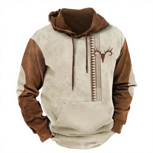 Sudadera con Capucha para Hombre, 100% Algodón Ecológico, Diseño Vikingo con Estampado Digital de Ciervos, Tendencia Urbana para Primavera/Otoño - Product Image 2