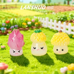 ตุ๊กตาเห็ดเรซิ่นขนาดเล็ก Lanshuo ไฟกลางคืนเรืองแสง ของตกแต่งบ้าน งานฝีมือ ของเล่น - Product Image 4