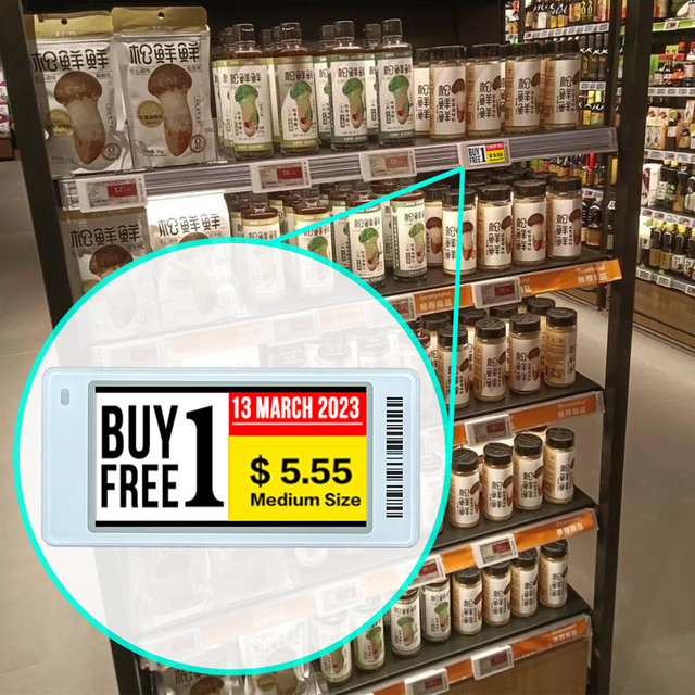 2.6" Digital Ble Esl Price Tag Shelf Price Talker Pos System Api Data E-Ink Electronic Shelf Label For Fruit Supermarket Rail