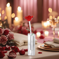 Bunga Mawar Kristal JY K9 dengan Vas - Kerajinan Hadiah DIY untuk Hari Valentine & Ulang Tahun