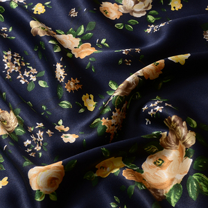 100 Tinh Khiết Lụa Satin Nữ Công Tước Charmeuse Vải Tự Nhiên Hoa Đồng Cỏ In Mô Hình Áo Áo Chất Liệu May - Product Image 3