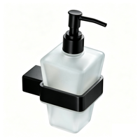Distributeur de savon mural en acier inoxydable 304 brossé couleur bronze avec bouteille en verre dépoli pour salle de bain