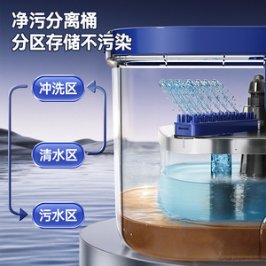 Mopa giratoria para el hogar con almohadilla de microfibra, diseño rectangular para limpieza en húmedo y en seco, plegable para un fácil almacenamiento - Product Image 2