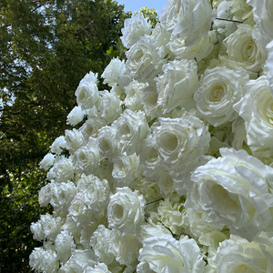 YXFW086 RosyFlower - Panel de Pared de Flores Artificiales de Seda, Rosas Blancas en 3D, Decoración para Bodas, 8 pies x 8 pies, Ecológico - Product Image 6