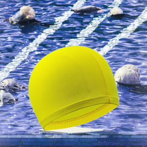 <span class=keywords><strong>Bonnet</strong></span> de bain de couleur pure pour enfant, <span class=keywords><strong>bonnet</strong></span> de bain élastique avec revêtement en cuir PU, <span class=keywords><strong>tissu</strong></span> en nylon, unisexe - Product Image 3