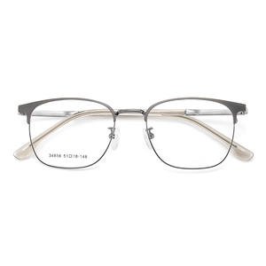 กรอบแว่นตาโลหะผสมทรงสี่เหลี่ยมผืนผ้าสำหรับผู้ชายสุดอินเทรนด์ 51-18-148 กรอบเต็มทนทานสำหรับการสั่งทำตามใบสั่งแพทย์ ต้นกำเนิดจากตานหยาง - Product Image 1