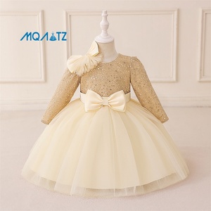 Robes à paillettes à manches longues MQATZ pour bébés filles, enfants, fête, demoiselles d'honneur, <span class=keywords><strong>robe</strong></span> d'anniversaire pour 2 ans LAL21ACX - Product Image 1