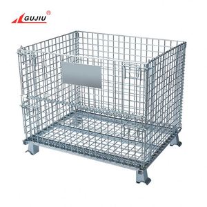 Large Industrial Storage Collapsible Bulk Mesh Metal Wire Storage Baskets