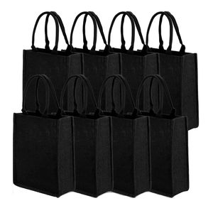 Natural Eco Friendly Black Unique <strong>Custom</strong> Own Design logo Beach Burlap <strong>Tote</strong> Shopper <strong>Jute</strong> <strong>Bag</strong> <strong>Custom</strong> <strong>Printed</strong> - Product Image 1