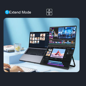 15.6 "จอภาพคู่พับซ้อนกันจอมอนิเตอร์แบบพกพาคู่สำหรับแล็ปท็อป/คอมพิวเตอร์ตั้งโต๊ะ/โทรศัพท์/สวิตช์/กล่องหนึ่ง/PS4 5เล่นเกม - Product Image 5