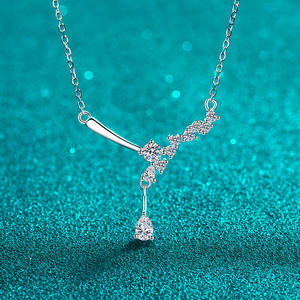 Wholesale Custom Wedding Jewelry 925 <b>Sterling</b> <b>Silver</b> Pendant Moissanite <b>Necklace</b> for <b>Women</b> Birthday Gift - Product Image 3