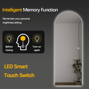 Modern Salon Edge Frameless Full Body <strong>Mirror</strong> Living Room <strong>LED</strong> Dressing <strong>Mirror</strong> Bedroom <strong>Wall</strong> Hanging Arch Full Length <strong>Mirror</strong> - Product Image 6