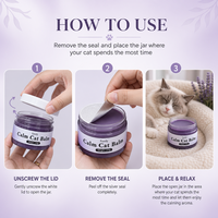 Baume Apaisant pour Chat 100g Parfum Lavande Anti-Stress Réducteur d'Anxiété Crème Apaisante pour Chats Feux d'Artifice Visites chez le Vétérinaire Voyages