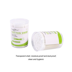 <span class=keywords><strong>Coton</strong></span>-tiges jetables pour le nettoyage des oreilles, tête spirale ronde OEM, 200 pièces, bâtonnets en papier, avec boîte ronde - Product Image 6