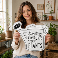 Plaque en métal vintage « Parfois, je arrose mes plantes », panneau métallique amusant, plaque rustique pour abri de jardin, serre, décoration murale