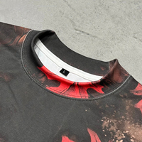 Transfert thermique DTF personnalisé pour t-shirts en coton épais surdimensionnés, streetwear, camouflage, t-shirts graphiques à manches courtes