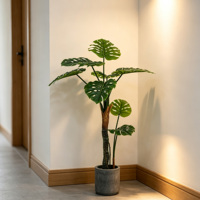 Grand arbre tropical artificiel Monstera Deliciosa écologique, design détachable pour la décoration moderne des maisons et des halls d'hôtels