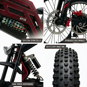 3000W Lithium Battery Sport Dirt Bike with Cool LED Lights | 52V 27Ah Motorcycle 70km/h Speed - Product Image 3