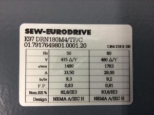 Moteur à engrenages hélicoïdaux de réduction de vitesse K97 DRN180M4TFC d'origine allemande, neuf et 100% authentique - Product Image 6