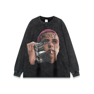 レトロなヒップホップストリート半袖、ウォッシュ、熟成、ヘビートレンディなブランドのルーズで用途の広いTシャツカップルトップ - Product Image 5