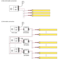 Strip LED COB 24V Super terang, 10w/M Lumen tinggi 1100LM/M dapat diredupkan 2700K-6500K CRI90 + untuk pencahayaan dapur rumah