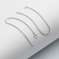 Breloques en argent sterling 925 pour boucles d'oreilles pendantes, longueur 10 cm, chaînes d'oreille en or rose avec boucle, fabrication de bijoux pour femmes en DIY