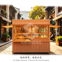 Nouvelle boutique de café portable en acier préfabriqué de 20 pieds avec système de ventilation à 4 fenêtres latérales ouvertes, maison conteneur avec auvent
