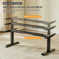 Socle de table basse électrique intelligent, hauteur réglable, largeur télescopique, double moteur, 3 sections, table à thé, pieds en acier