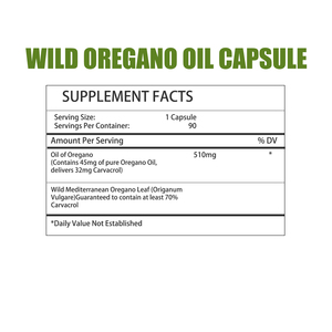 Capsules végétariennes d'huile d'origan sauvage OEM ODM avec huile d'origan pour soutenir la santé cellulaire, digestive, orale et respiratoire - Product Image 2