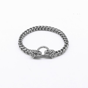 yunnique Unisex Silver Titanium Steel <b>Chain</b> <b>Bracelet</b> Animal Shape Leopard Design Fashion Jewelry for <b>Men</b> and Women - Product Image 1