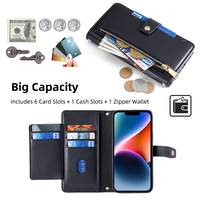 Funda Tipo Cartera Magnética de Cuero para Móvil, Diseño Ejecutivo, para Samsung Galaxy S24 y para iPhone 13/14/15/16/17 Pro Max