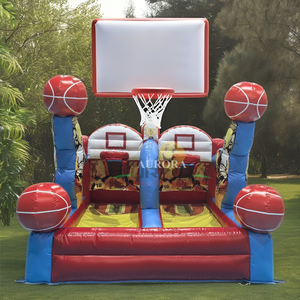 Jeu de <span class=keywords><strong>basket</strong></span> gonflable double panier personnalisé en PVC écologique pour enfants et adultes, facile à gonfler - Product Image 1