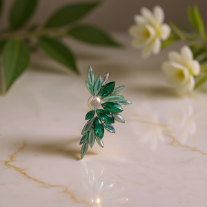 Orecchini a perno con cristalli a forma di pianta per donna, montatura a castone romantica, gioielli con strass bianchi e colorati per l'uso quotidiano - Product Image 2